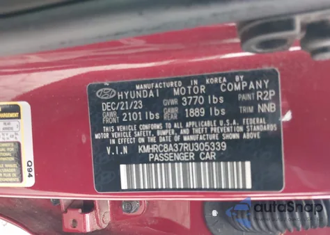 2024 Hyundai Venue Limited z USA, uszkodzony, nr VIN KMHRC8A37RU305339